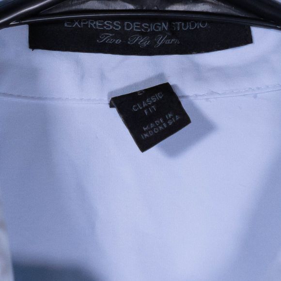 Express Women's Blouse Button Up Blue Stretch Long Sleeve Dress Shirt Top Size 8 - Picture 3 of 8